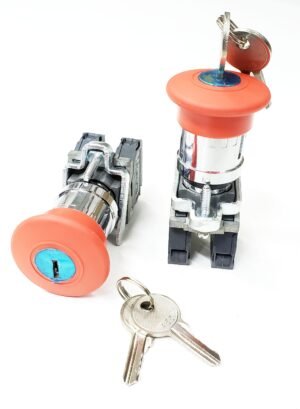 Botón Interruptor de Emergencia Tipo Hongo Gire Llave para Liberar Botón interruptor de emergencia tipo hongo gire llave para liberar