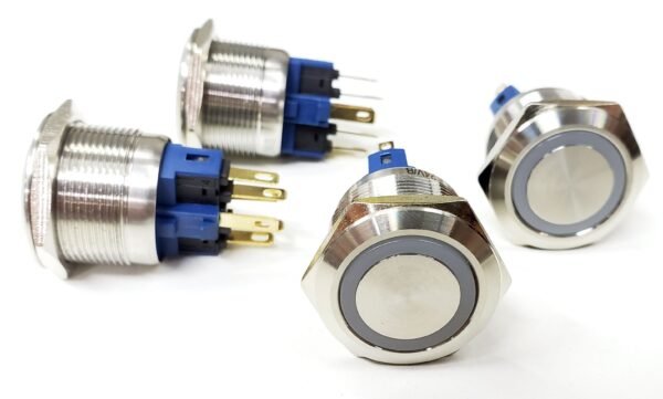 Botón pulsador con iluminación