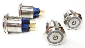 Botón Pulsador Símbolo Power Botón pulsador símbolo power 24V/220V