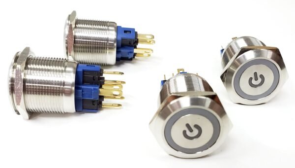 Botón pulsador símbolo power 24V/220V